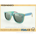 Custom square blue canada maple wood skateboard wooden sunglasses